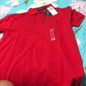 Red short sleeve polo